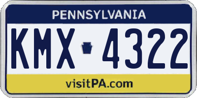 PA license plate KMX4322