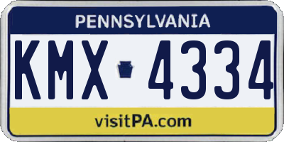 PA license plate KMX4334