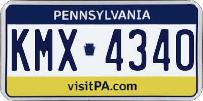 PA license plate KMX4340