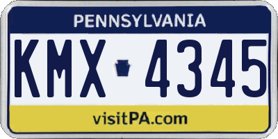PA license plate KMX4345
