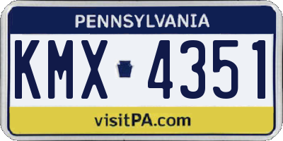 PA license plate KMX4351