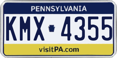 PA license plate KMX4355