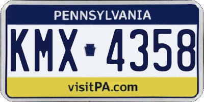 PA license plate KMX4358