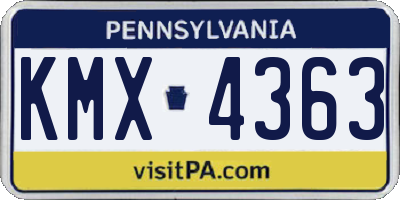 PA license plate KMX4363