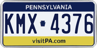 PA license plate KMX4376