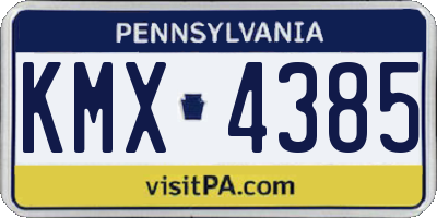 PA license plate KMX4385