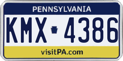 PA license plate KMX4386