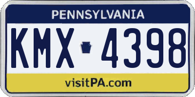 PA license plate KMX4398