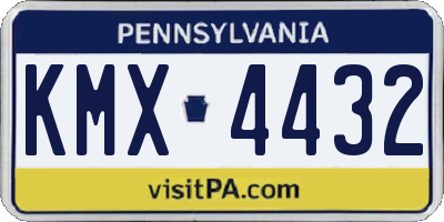 PA license plate KMX4432