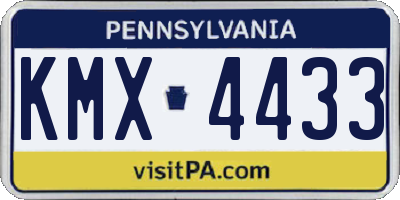 PA license plate KMX4433
