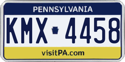 PA license plate KMX4458