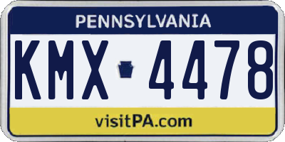 PA license plate KMX4478