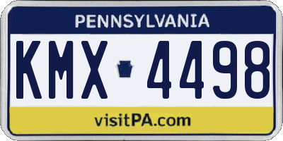 PA license plate KMX4498