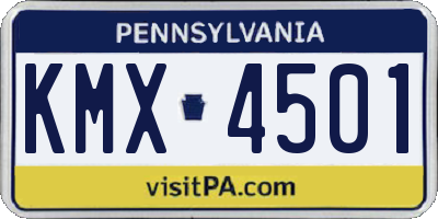 PA license plate KMX4501