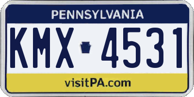PA license plate KMX4531
