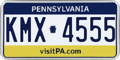 PA license plate KMX4555
