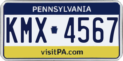 PA license plate KMX4567