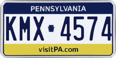 PA license plate KMX4574