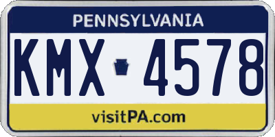 PA license plate KMX4578