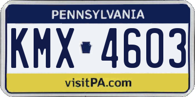 PA license plate KMX4603