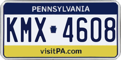 PA license plate KMX4608