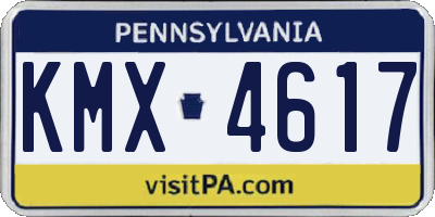 PA license plate KMX4617