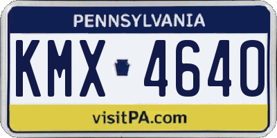 PA license plate KMX4640