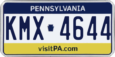 PA license plate KMX4644