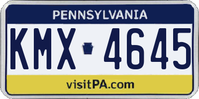 PA license plate KMX4645