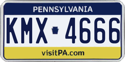 PA license plate KMX4666
