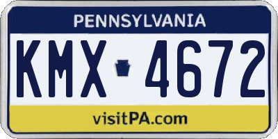 PA license plate KMX4672