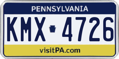 PA license plate KMX4726