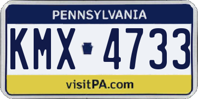 PA license plate KMX4733