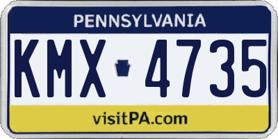 PA license plate KMX4735
