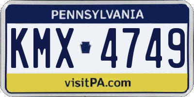 PA license plate KMX4749