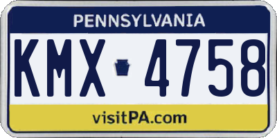 PA license plate KMX4758