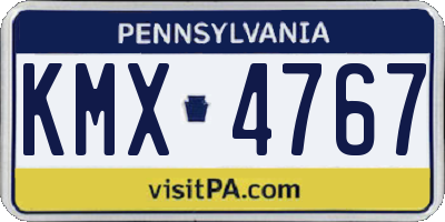 PA license plate KMX4767