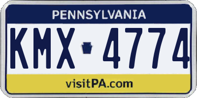 PA license plate KMX4774