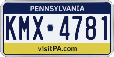 PA license plate KMX4781