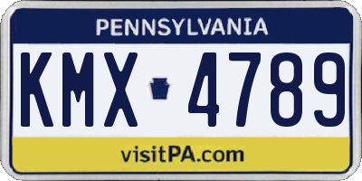 PA license plate KMX4789
