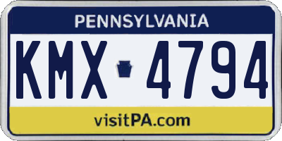 PA license plate KMX4794