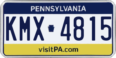 PA license plate KMX4815