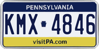 PA license plate KMX4846