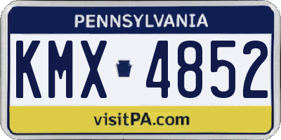 PA license plate KMX4852
