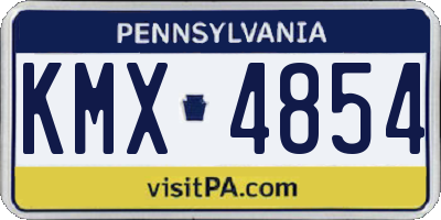 PA license plate KMX4854