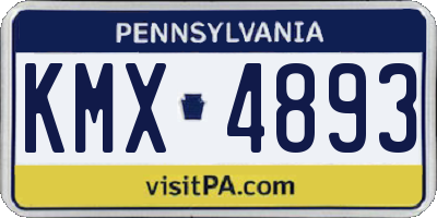 PA license plate KMX4893