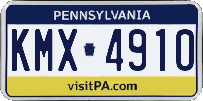PA license plate KMX4910