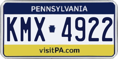 PA license plate KMX4922