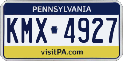 PA license plate KMX4927
