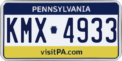 PA license plate KMX4933